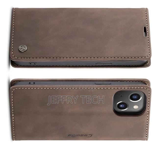 iPhone 13 Retro Flip Leather Wallet Case Coffee - main view