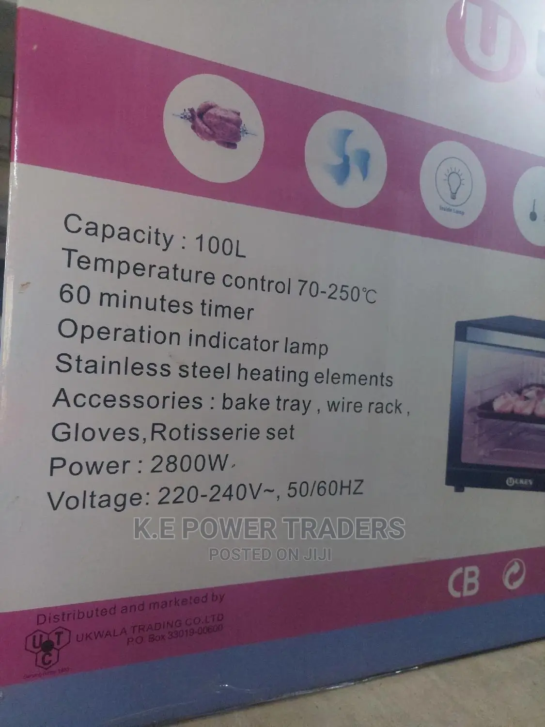 2800watts 100 Litre Convection Oven