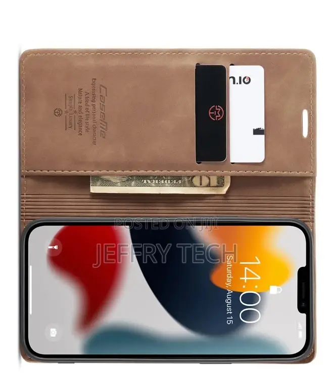 iPhone 13 Retro Flip Leather Wallet Case Brown
