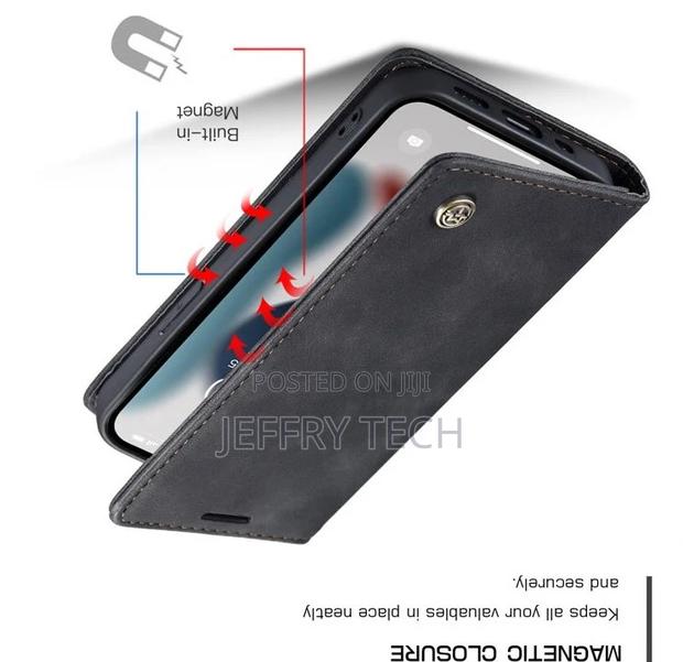 iPhone 13 Retro Flip Leather Wallet Case Black - thumbnail 3