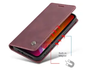 iPhone 12 Pro Max Retro Flip Leather Wallet Case Red