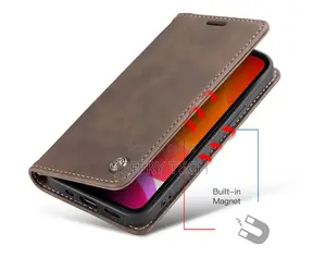 iPhone 12 Pro Max Retro Flip Leather Wallet Case Coffee