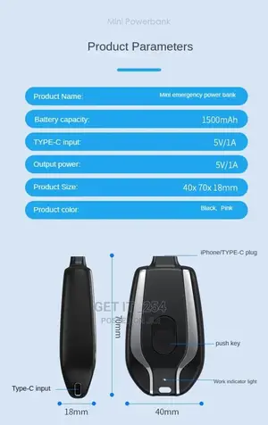Mini Emergency Charging Bag Mobile Power 1500mah