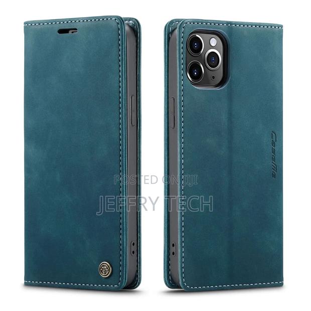 iPhone 12 Pro Max Retro Flip Leather Wallet Case Blue - main view