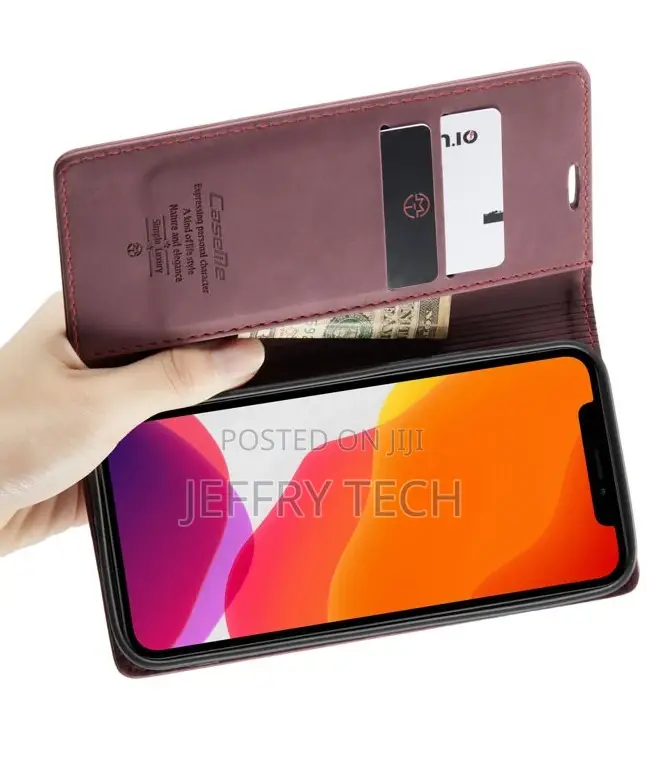iPhone 12 Pro Retro Flip Leather Wallet Case Red