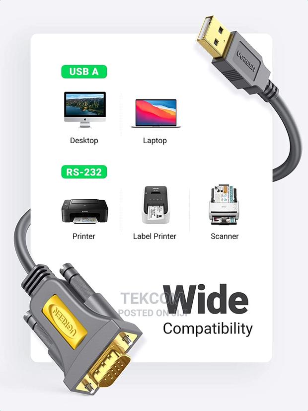 UGREEN USB-A 2.0 to DB9 RS-232 Male Adapter 1.5m - CR104 - thumbnail 3