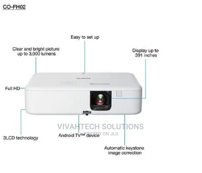 Co-Fh02 Epson Projector (3000lumens) Smart `"