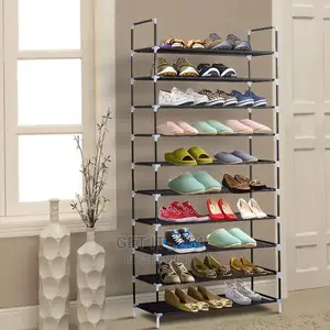 8 Layer Shoe Rack Metallic