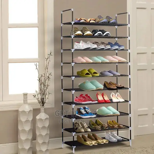 8 Layer Shoe Rack Metallic