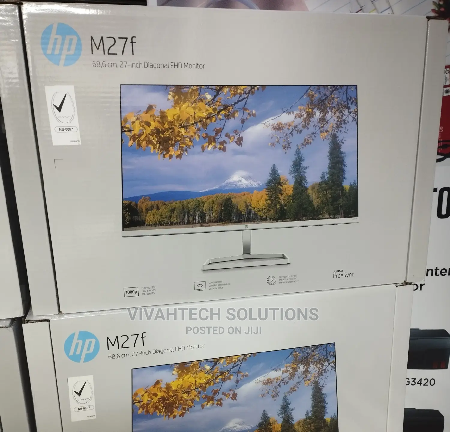 Hp M27F 27" Frameless IPS Display Monitor FHD(1920x1080p)