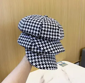 Ladies Checked Newsboys Cap / Hat