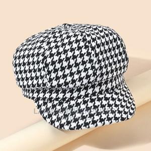 Ladies Checked Newsboys Cap / Hat - thumbnail 2