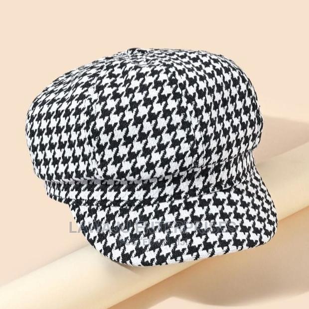Ladies Checked Newsboys Cap / Hat - main view