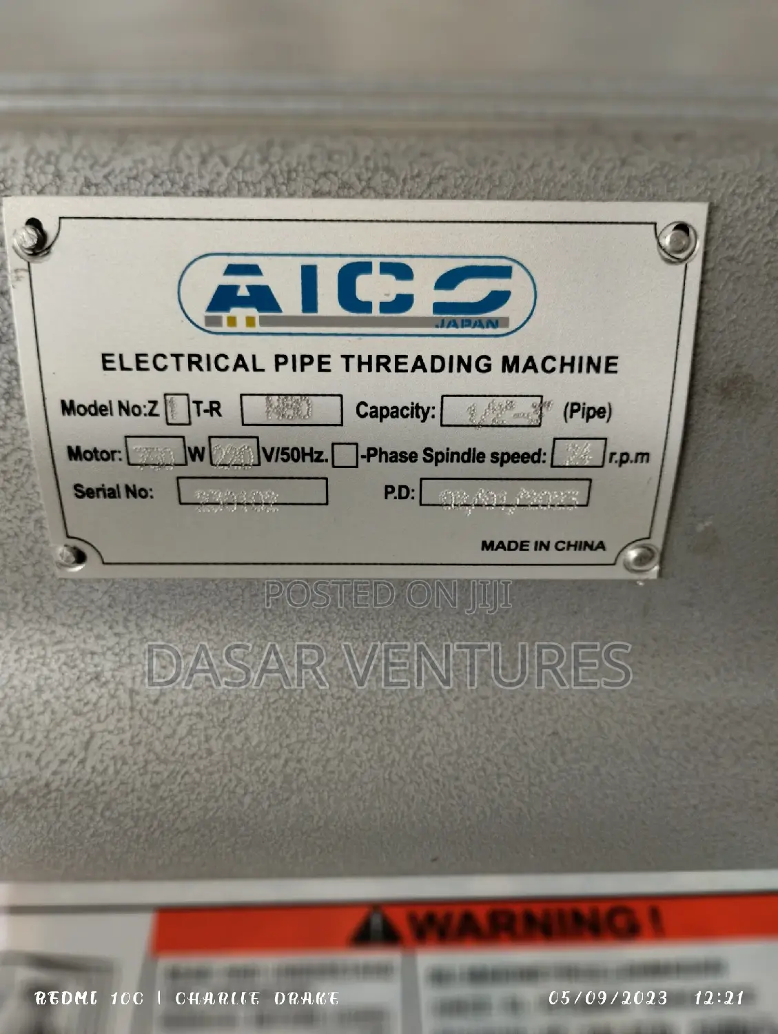 Pipe Threader Aico Brand 1⁄2" - 3"