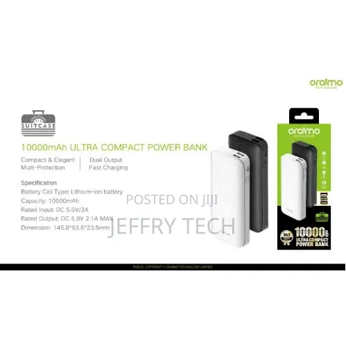 Oraimo Portable Power Bank With Two USB Outputs - 10,000mah
