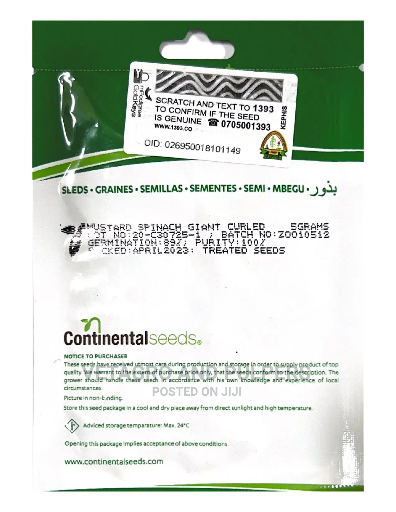 Continental Mustard Spinach Giant Curled Seeds in Nairobi Central