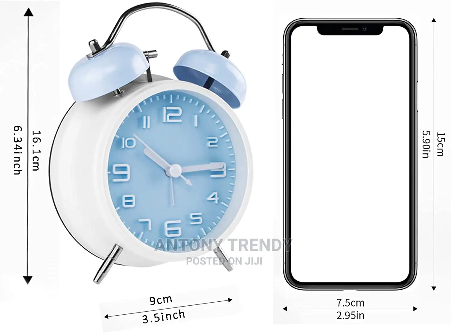 Sharp SPC800 Abstract Quartz Analog Twin Bell Alarm Clock