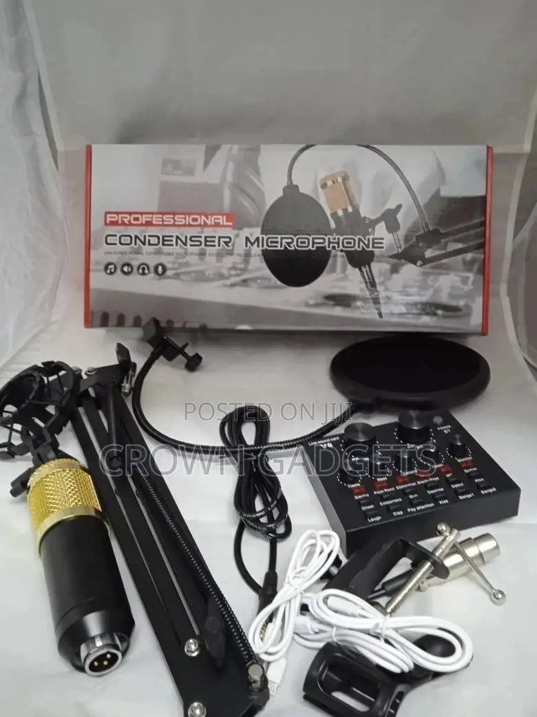 V8 Sound Card Condenser Microphone Set
