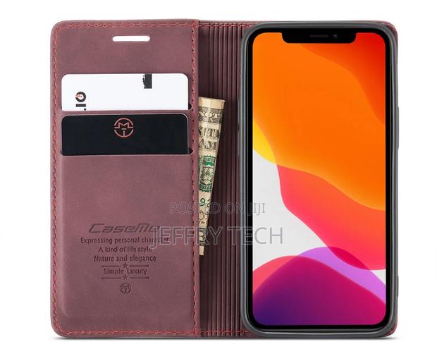 iPhone 12 Mini Retro Flip Leather Wallet Case Red - main view