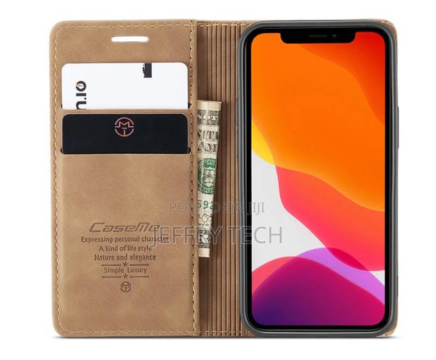 iPhone 12 Mini Retro Flip Leather Wallet Case Brown - thumbnail 3