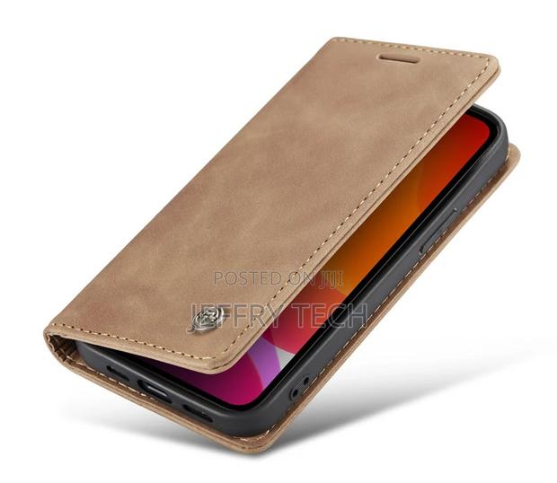iPhone 12 Mini Retro Flip Leather Wallet Case Brown - thumbnail 4