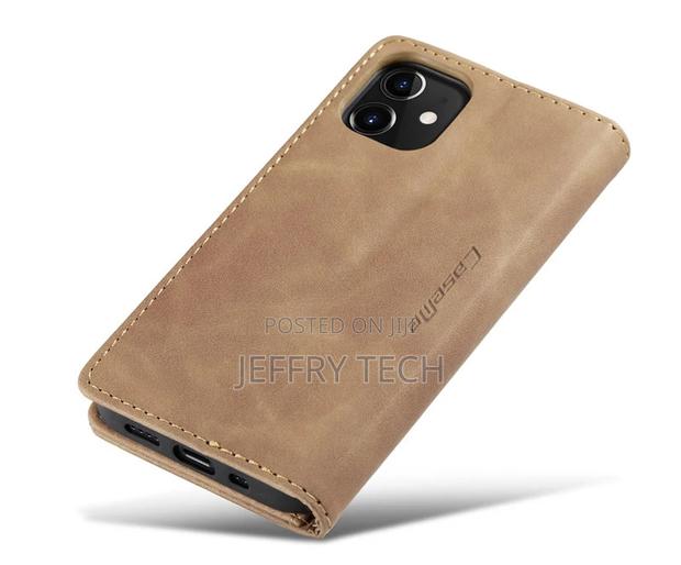 iPhone 12 Mini Retro Flip Leather Wallet Case Brown - thumbnail 5