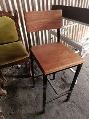 High Stool Restaurant Chair With Pure Mahogany Back and Seat