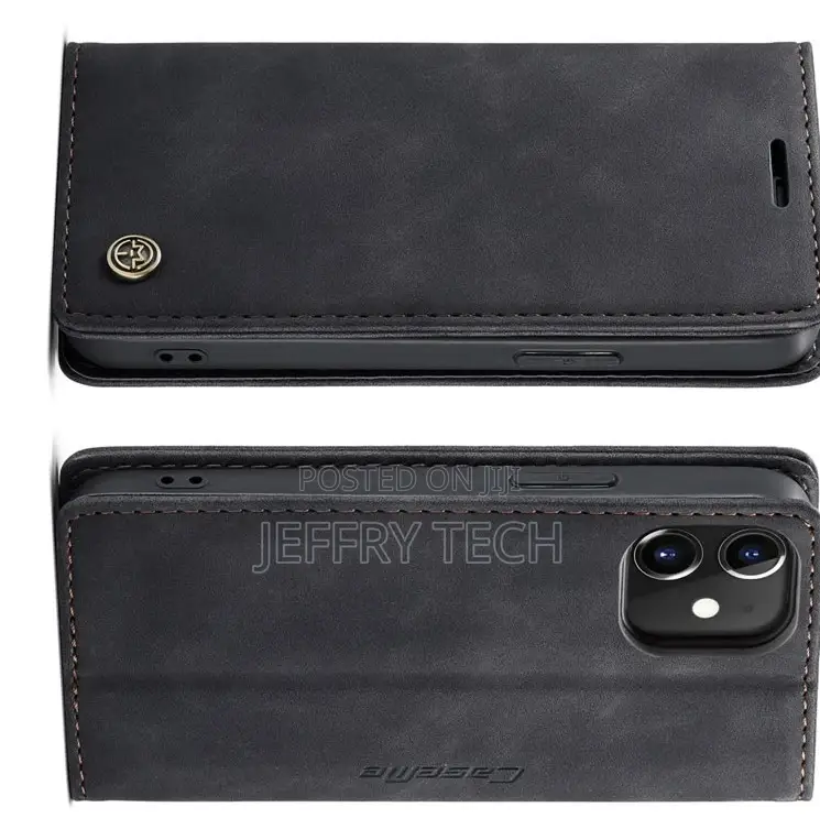 iPhone 12 Mini Retro Flip Leather Wallet Case Black