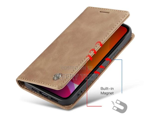 iPhone 12 Retro Flip Leather Wallet Case Brown - thumbnail 3