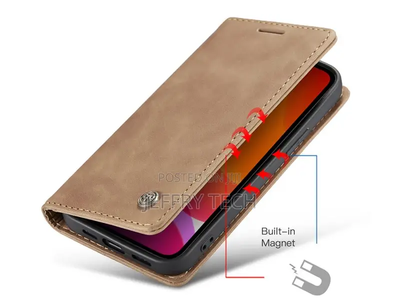 iPhone 12 Retro Flip Leather Wallet Case Brown