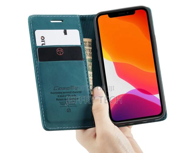 iPhone 12 Retro Flip Leather Wallet Case Blue - main view