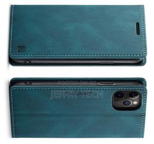 iPhone 11 Pro RFID Blocking Retro Flip Leather Wallet Blue - thumbnail 2