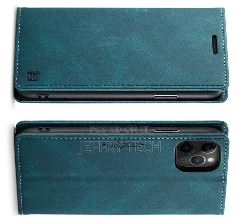 iPhone 11 Pro RFID Blocking Retro Flip Leather Wallet Blue