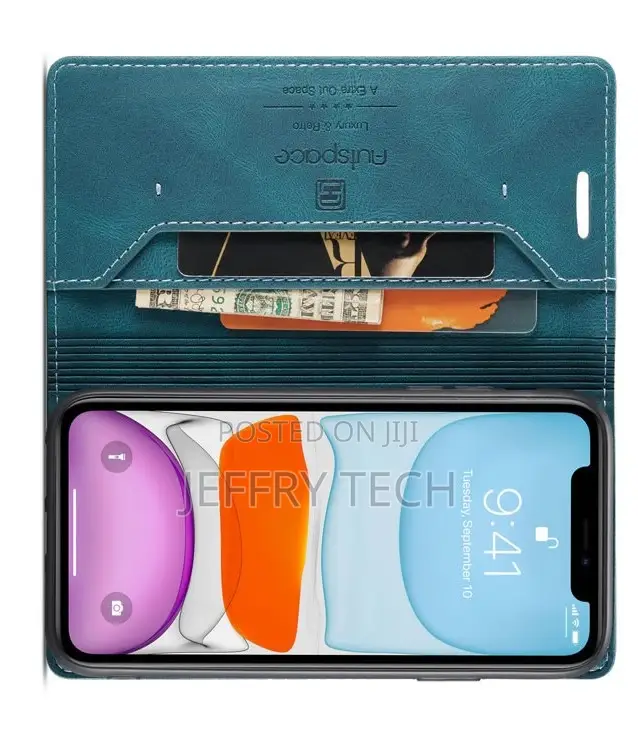 iPhone 11 Pro RFID Blocking Retro Flip Leather Wallet Blue