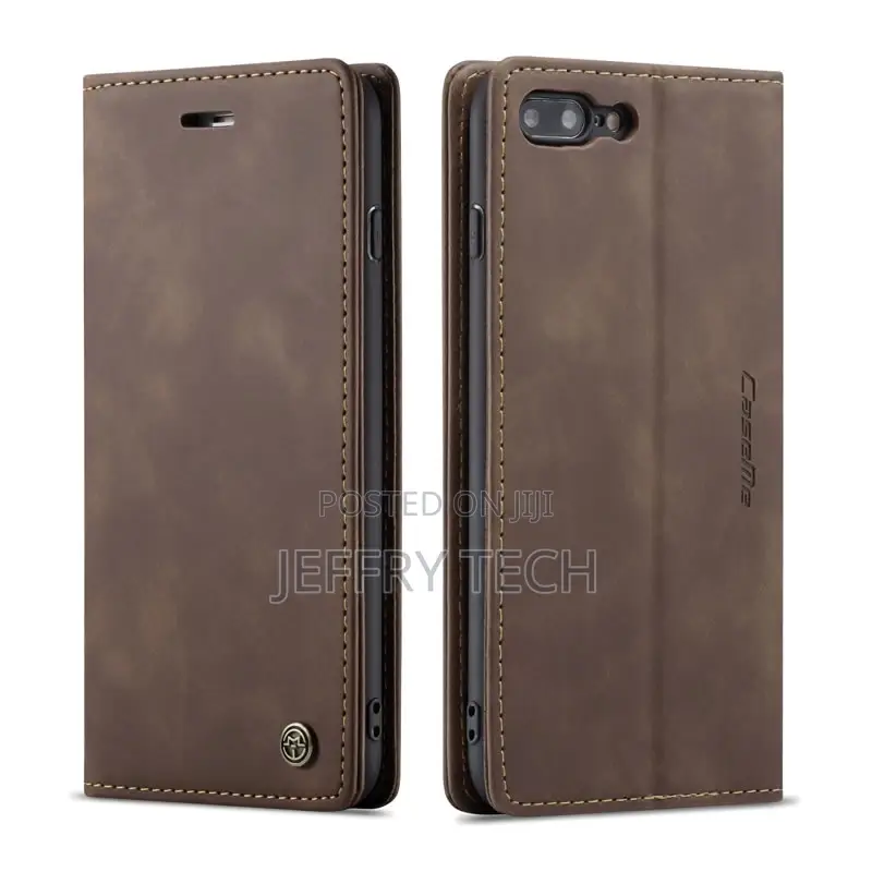iPhone 8 Plus Retro Matte Soft Flip Leather Wallet Coffee