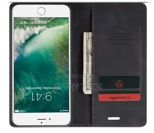 iPhone 8 Plus Anti-Fall Retro Leather Wallet Case Black