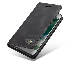 iPhone 8 Retro Matte Soft Flip Leather Wallet Case Black