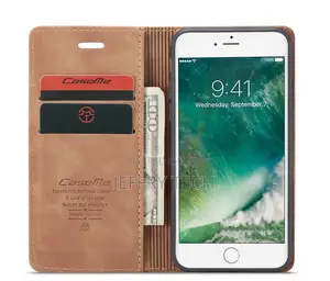 iPhone 8 Retro Matte Soft Flip Leather Wallet Case Brown