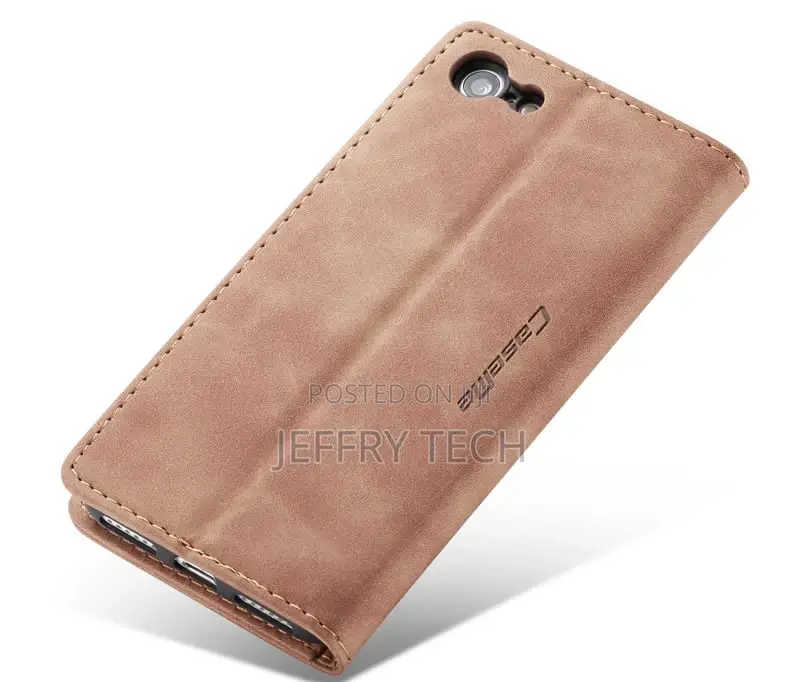 iPhone 8 Retro Matte Soft Flip Leather Wallet Case Brown