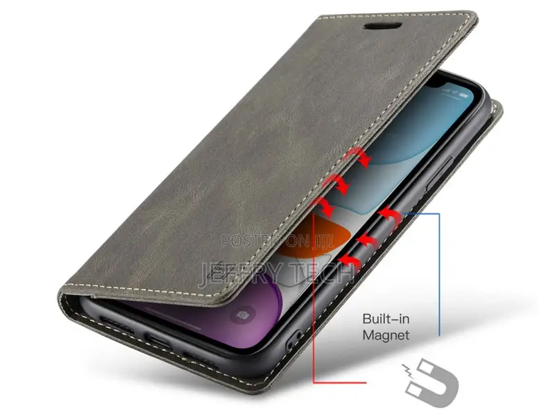 iPhone 11 RFID Blocking Retro Flip Leather Wallet Case Coffe