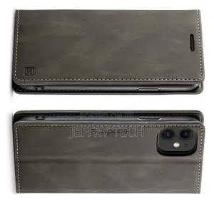 iPhone 11 RFID Blocking Retro Flip Leather Wallet Case Coffe