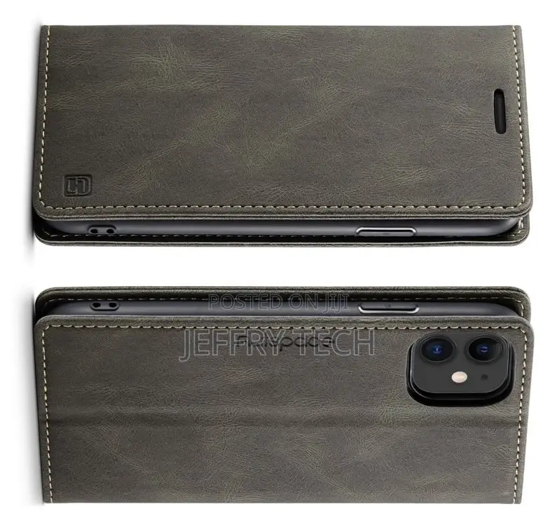 iPhone 11 RFID Blocking Retro Flip Leather Wallet Case Coffe