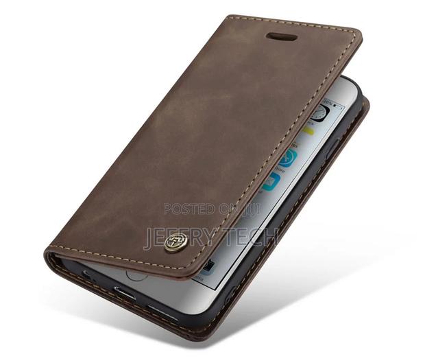 iPhone 6S Plus/6 Plus Matte Soft Flip Leather Wallet Coffee - thumbnail 4