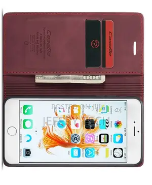 iPhone 6S Plus/6 Plus Anti-Fall Leather Wallet Case Red