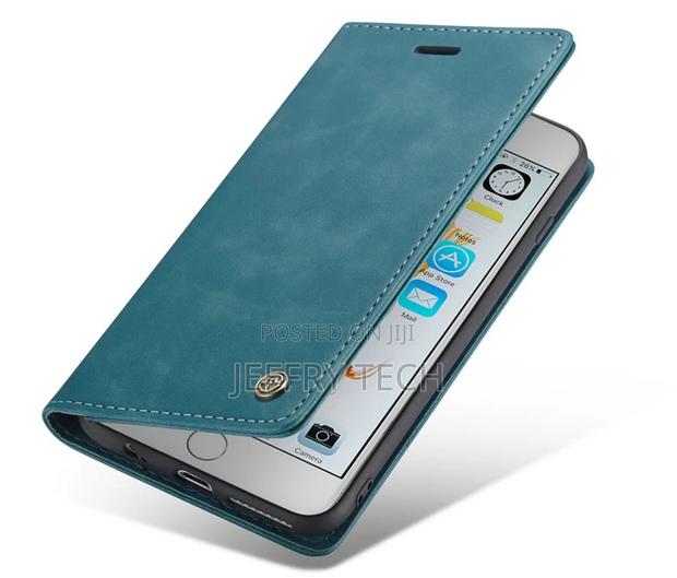 iPhone 6S Plus/6 Plus Anti-Fall Leather Wallet Case Blue - thumbnail 3