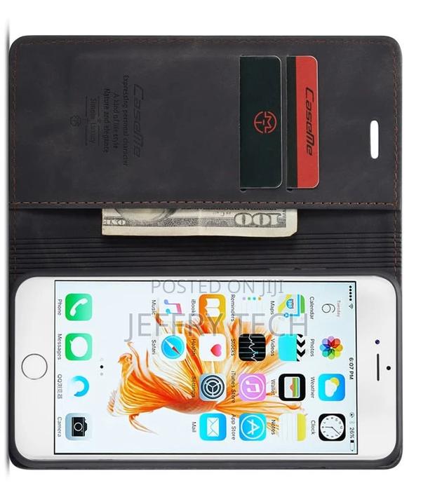 iPhone 6S Plus/6 Plus Retro Leather Wallet Case Black - thumbnail 2