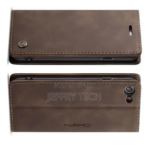 iPhone SE 2020 Vintage Style Matte Texture Soft PU Coffee