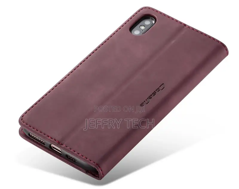 iPhone XS Max Retro Flip Leather Wallet Case Red