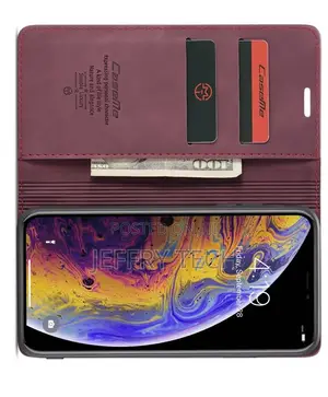 iPhone XS Max Retro Flip Leather Wallet Case Red