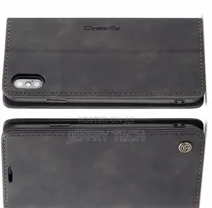iPhone XS Max Retro Flip Leather Wallet Case Black